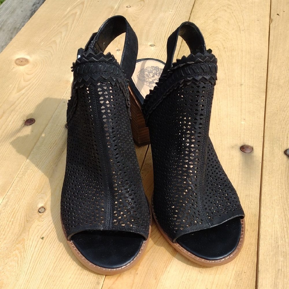 Vince Camuto Black Heeled Sandal Women Size 10
